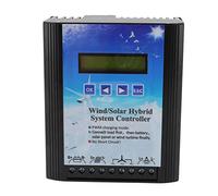 Mtlavishness Contrôleur de système Hybride Solaire éolien 24 V - 48 V Chargeur PWM Écran LCD Multifonction en Alliage d'aluminium, Bleu, Env.162x148x85mm 6.4x5.8x3.3in,