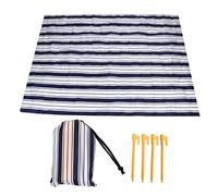 Mtlavishness Couverture de Plage légère et Portable pour Pique-Nique en Plein air pour Camping Voyage à Rayures Bleues 2 x 1,45 m