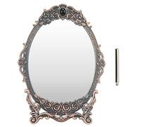 Mtlavishness Miroir de Maquillage de Bureau rétro avec Bords perlés en Relief Floral, Image Claire, décoration de Miroir Vintage Fonctionnelle, Miroir cosmétique de Bureau en (Miroir en cuivre)