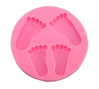 Mtlavishness Moule de pied de bébé 3D en silicone antiadhésif en forme de pied de bébé Plateau de cuisson pour fondant, chocolat, bonbons, desserts