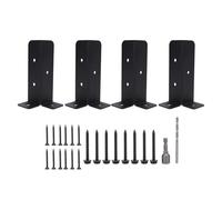 Mtlavishness Supports de poteaux de terrasse 4 ensembles de supports d'ancrage de poteau Kit de montage de support de base en métal pour support de terrasse, clôture robuste,