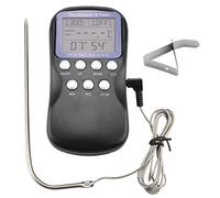 Mtlavishness Thermomètre à viande numérique filaire pour barbecue avec grand écran LCD, sonde en acier inoxydable allant au four pour griller, rôtir et cuisiner