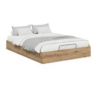 mtlskopal - Cadre de lit ottoman - Chêne artisanal - 120 x 190 cm - Matériau du bois - Lift Up - Design moderne - Mécanisme de vérin à gaz - Pour chambre d'adolescent, invités, chambre à coucher