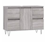 mtlskopl Armoire de salle de bain, en bois naturel, 80 x 33 x 60 cm, avec 4 tiroirs et porte flexible, pour salle de bain, invités, WC et petites salles de bains, ensemble de meubles modernes