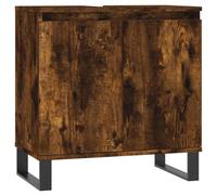 mtlskopl Armoire de salle de bain en chêne fumé 58 x 33 x 60 cm en bois avec pieds en fer Design moderne Grand espace de rangement Meuble de salle de bain pour petites salles de bain