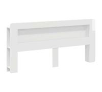 mtlskopl Armoire de tête de lit avec espace de rangement Blanc brillant 215 | Paroi arrière de lit moderne avec compartiments pour livres et décoration dans la chambre à coucher, design fin et surface