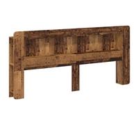 mtlskopl Armoire de tête de lit avec espace de rangement, bois vieilli, 215 | Paroi arrière de lit pratique pour chambre à coucher avec étagères ouvertes pour livres et décoration en bois.