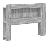 mtlskopl Armoire de tête de lit en bois Sonoma gris 119,5 x 18,5 x 100 cm | Complément de lit élégant pour la chambre à coucher avec compartiments verticaux et étagère pour la décoration et les livres.