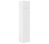 mtlskopl Armoire haute blanche - Armoire latérale étroite - 45 x 42,5 x 225 cm - En bois - Armoire polyvalente avec beaucoup d'espace de rangement pour salle de bain, salon et couloir - Armoire de