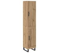 mtlskopl Armoire Haute de Cuisine, Buffet de Rangement en Bois d'Ingénierie Chêne Artisanal, Colonne Gain de Place avec 2 Portes pour Salon et Entrée, 34,5 x 34 x 180 cm
