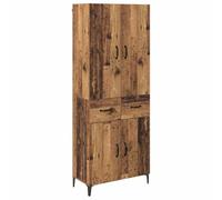 mtlskopl Armoire Haute de Rangement pour Salon, Buffet Haut Mural avec 2 Portes et Tiroir, Meuble en Bois d'Ingénierie pour Séjour et Entrée, Bois Ancien, 69,5 x 34 x 180 cm
