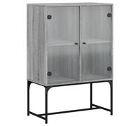 mtlskopl Armoire Latérale Meuble de Rangement avec Portes en Verre pour Salon et Salle à Manger Buffet Bas Moderne en Bois d'Ingénierie Sonoma Gris 69 x 37 x 100 cm