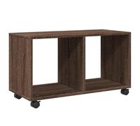 mtlskopl Armoire Roulante en Bois d'Ingénierie, Meuble de Rangement Bas avec 4 roulettes, Étagère de Bureau Ouverte pour Dossiers, Chêne Marron, 72 x 33 x 42,5 cm