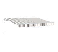 mtlskopl Auvent extensible à bras articulé - 4 x 3 m - Moderne - Pour terrasse et jardin - Protection solaire stable avec cadre en aluminium et tissu durable - Gris clair et blanc