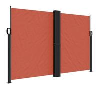 mtlskopl Auvent Latéral Rétractable 160x1200 cm, Brise-Vue Extérieur pour Jardin Balcon Terrasse, Store de Séparation avec Cadre en Acier et Toile en Polyester, Terre Cuite