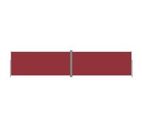 mtlskopl Auvent Latéral Rétractable Double 220x1000 cm Rouge | Store brise-vue extensible double face pour jardin terrasse et balcon avec enroulement automatique et poteaux en acier.