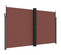 mtlskopl Auvent Latéral Rétractable Marron 200x1200 cm - Brise-Vue Rétractable Double pour Balcon Jardin Terrasse et Séparateur d'Espace Intérieur - Cadre Robuste en Acier et Aluminium