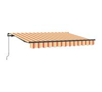 mtlskopl Auvent rétractable - 350 x 200 cm - Jaune - Bras articulé - Cadre en aluminium blanc - Auvent extensible pour jardin, balcon, terrasse et extérieur