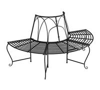 mtlskopl Banc d'arbre semi-circulaire Ø 159 cm acier noir design moderne robuste et durable pour jardin, terrasse et cour