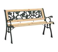 mtlskopl Banc de jardin avec coussin d'assise résistant aux intempéries - 116 x 54 x 73 cm - Bois et métal - Design moderne - Robuste et durable - Pour jardin, terrasse, balcon, extérieur