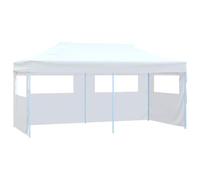 mtlskopl Barnum Pliant 3x6 m Tente de Réception avec 4 Parois Blanc | Structure en acier robuste avec toit anti-UV pour événements dans le jardin ou marchés de plein air.