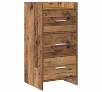 mtlskopl Buffet avec 3 Tiroirs Commode de Rangement en Bois d'Ingénierie Petit Meuble de Rangement Rectangulaire pour Salon Salle à Manger et Couloir Coloris Bois Ancien 40x36x80 cm