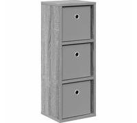 mtlskopl Buffet avec 3 tiroirs, commode étroite aspect sonoma gris, armoire d'appoint compacte pour salon et couloir, construction en bois robuste, 25,5 x 22 x 69,5 cm