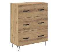 mtlskopl Buffet avec Tiroirs Meuble Bas de Rangement Chêne Artisanal et Pieds en Fer pour Salon Salle à Manger Console Vintage Commode Industrielle 69,5 x 34 x 90 cm