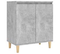 mtlskopl Buffet Bas avec Pieds en Bois Commode Scandinave de Rangement en Bois d'Ingénierie Armoire Latérale à 2 Portes pour Salon Chambre Gris Béton 60 x 35 x 70 cm