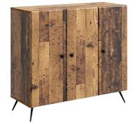 mtlskopl Buffet Bas Bahut de Rangement en Bois d'Ingénierie, Meuble de Salon et Salle à Manger avec 3 Portes et Étagères, Design Vintage Bois Ancien, 89 x 34,5 x 80 cm