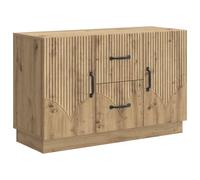 mtlskopl Buffet Bas Chêne Artisanal, Meuble de Rangement Salon en Bois d'Ingénierie, 89 x 34,5 x 57 cm, Bahut avec 2 Portes et 2 Tiroirs, Enfilade Moderne pour Entrée