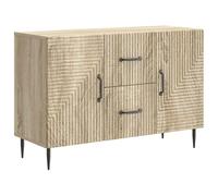 mtlskopl Buffet Bas de Rangement Chêne Sonoma 89 x 34,5 x 60 cm, Bahut Vintage en Bois d'Ingénierie avec 2 Portes et 2 Tiroirs, Meuble Gain de Place pour Salon et Salle à Manger
