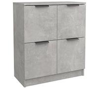 mtlskopl Buffet Bas Meuble de Rangement avec 4 Portes Armoire Latérale pour Entrée et Salon Cabinet de Rangement en Bois d'Ingénierie Style Moderne Gris Béton 60x30x70 cm