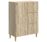 mtlskopl Buffet Bas Meuble de Rangement Chêne Sonoma Bois d'Ingénierie avec 3 Tiroirs et 1 Porte Commode Vintage Bahut pour Salon et Salle à Manger 66 x 34,5 x 90 cm