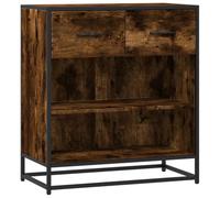 mtlskopl Buffet Bas Meuble de Rangement Commode en Bois d'Ingénierie et Métal Style Industriel Armoire de Salon Couloir Entrée Bureau Chêne Fumé 68 x 35 x 76 cm