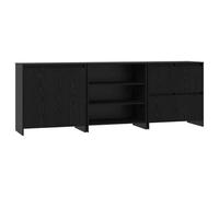 mtlskopl Buffet Bas Meuble de Rangement, Lot de 3 Bahuts en Bois d'Ingénierie Chêne Noir, Enfilade avec 2 Portes et 2 Tiroirs pour Salon et Salle à Manger, 70 x 41 x 75 cm