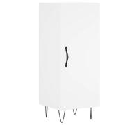 mtlskopl Buffet Blanc 34,5x34x90 cm en Bois d'Ingénierie, Meuble de Rangement Compact avec Portes et Étagères pour Salon, Salle à Manger, Bureau et Couloir, Cabinet Classique