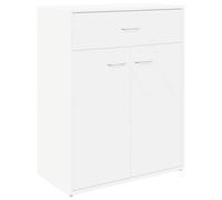 mtlskopl Buffet Blanc 60x30x75 cm en Bois d'Ingénierie, Meuble de Rangement avec 2 Portes et 1 Tiroir pour Salon, Entrée et Salle à Manger, Design Minimaliste Gain de Place