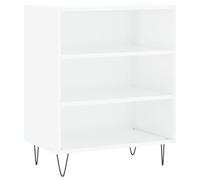 mtlskopl Buffet Blanc Brillant 57x35x70 cm, Meuble de Rangement en Bois d'Ingénierie avec Pieds en Fer pour Salon, Salle à Manger et Entrée, Buffet Bas Moderne et Élégant