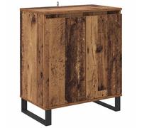 mtlskopl Buffet Bois Ancien 60 x 35 x 70 cm, Meuble Bas de Rangement avec 2 Portes et Pieds en Fer pour Salon et Salle à Manger, Bahut Style Industriel en Bois d'Ingénierie