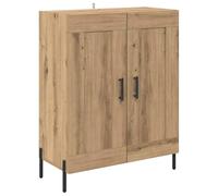 mtlskopl Buffet Chêne Artisanal 69,5 x 34 x 90 cm, Meuble Bas de Rangement en Bois d'Ingénierie et Fer avec 2 Portes et Étagères pour Salon, Salle à Manger et Entrée
