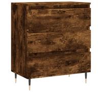mtlskopl Buffet Chêne Fumé 60x35x70 cm Meuble de Rangement en Bois d'Ingénierie avec Pieds en Fer et Portes, Commode de Salon Style Industriel pour Entrée et Séjour