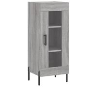 mtlskopl Buffet de Rangement Gris Sonoma 34,5x34x90 cm, Meuble Bas de Salon avec Porte en Verre, Vitrine Etroite en Bois d'Ingénierie et Métal pour Salle à Manger et Entrée