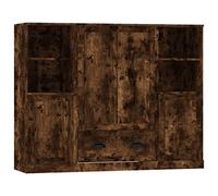 mtlskopl Buffet de Salon 3 Pièces en Bois d'Ingénierie, Enfilade et Meuble de Rangement pour Salle à Manger et Entrée, Finition Chêne Fumé, Dimensions 132 x 35,5 x 103,5 cm