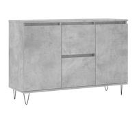mtlskopl Buffet de Salon Bas, Meuble de Rangement Design Industriel, Bahut en Bois d'Ingénierie et Pieds en Fer pour Salle à Manger et Entrée, Gris Béton, 101,5 x 35 x 70 cm