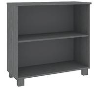 mtlskopl Buffet en Bois Massif de Pin HAMAR, Meuble de Rangement Bas avec 2 Étagères pour Salon, Salle à Manger et Entrée, Commode Robuste et Stable, Gris Foncé, 85 x 35 x 80 cm