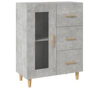 mtlskopl Buffet Gris Béton 69,5 x 34 x 90 cm en Bois d'Ingénierie et Verre, Armoire Latérale de Rangement avec 1 Porte Vitrée et 3 Tiroirs pour Salon, Salle à Manger et Entrée