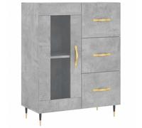mtlskopl Buffet Gris Béton 69,5x34x90 cm, Meuble de Rangement en Bois d'Ingénierie et Métal pour Salon, Cuisine ou Entrée, Commode Design Industriel avec Tiroirs et Vitrine
