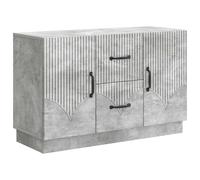 mtlskopl Buffet gris béton, 89 x 34,5 x 57 cm, petite armoire d'appoint avec 2 tiroirs et 2 portes, commode pour salon, couloir et salle à manger
