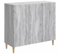 mtlskopl Buffet Gris Sonoma 89x34,5x80 cm, Bahut de Rangement en Bois d'Ingénierie avec 3 Portes et Étagères Réglables, Meuble Bas Moderne pour Salon, Salle à Manger et Entrée